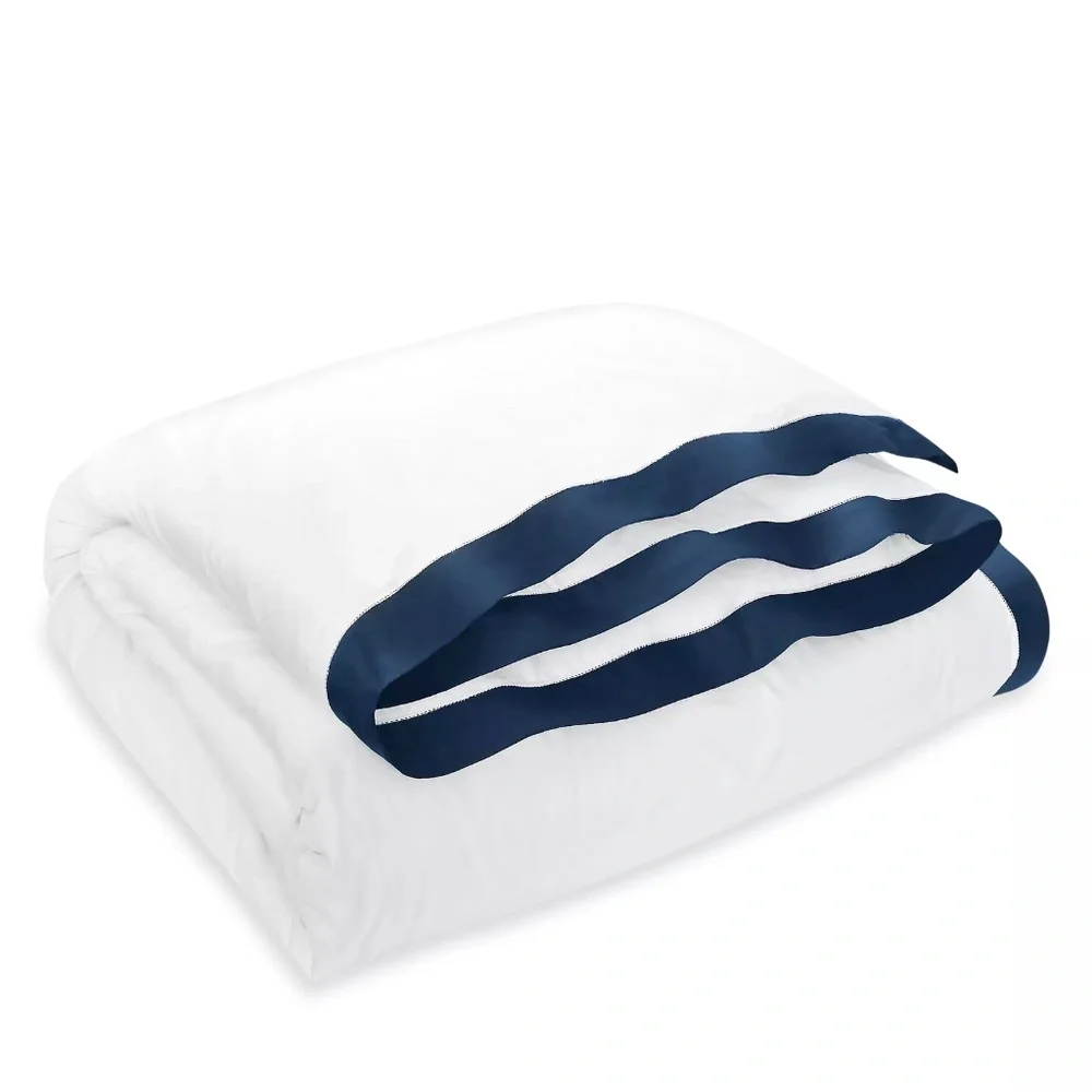 Ralph Lauren RL 624 Organic Cotton Sateen Border TWIN Duvet Cover $330 Polo Navy